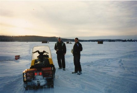 Ice Fishing Huts on Lake Nosbonsing