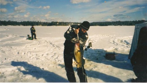 Ice Fishing Huts on Lake Nosbonsing